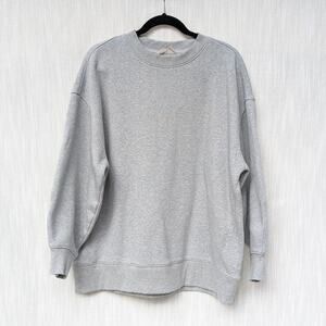 Everlane Gray The ReTrack Oversized Crewneck Sweatshirt, size L